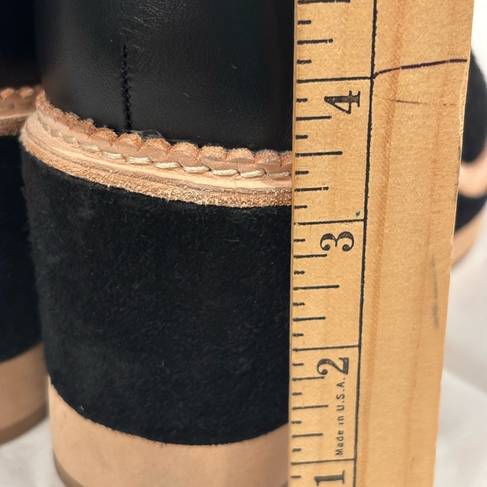 Kate Spade Willow Wedge Black Suede  and Tan Lace Up Boots - Picture 7 of 10